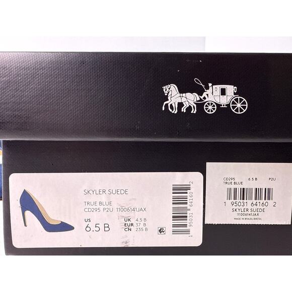COACH Skyler Pump Stiletto Slip On Women's 6.5 B Blue Suede Pointed Toe - Picture 12 of 12